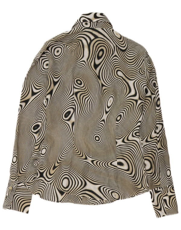 Bluză cămașă pentru femei cu model abstract BENETTON UK 14 Medium Black