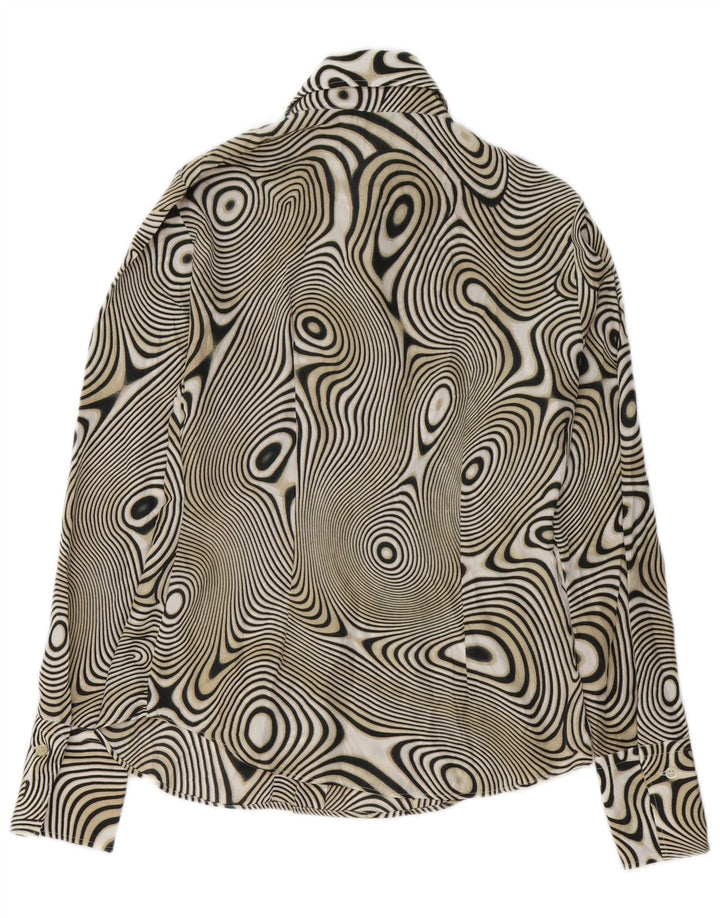 Bluză cămașă pentru femei cu model abstract BENETTON UK 14 Medium Black