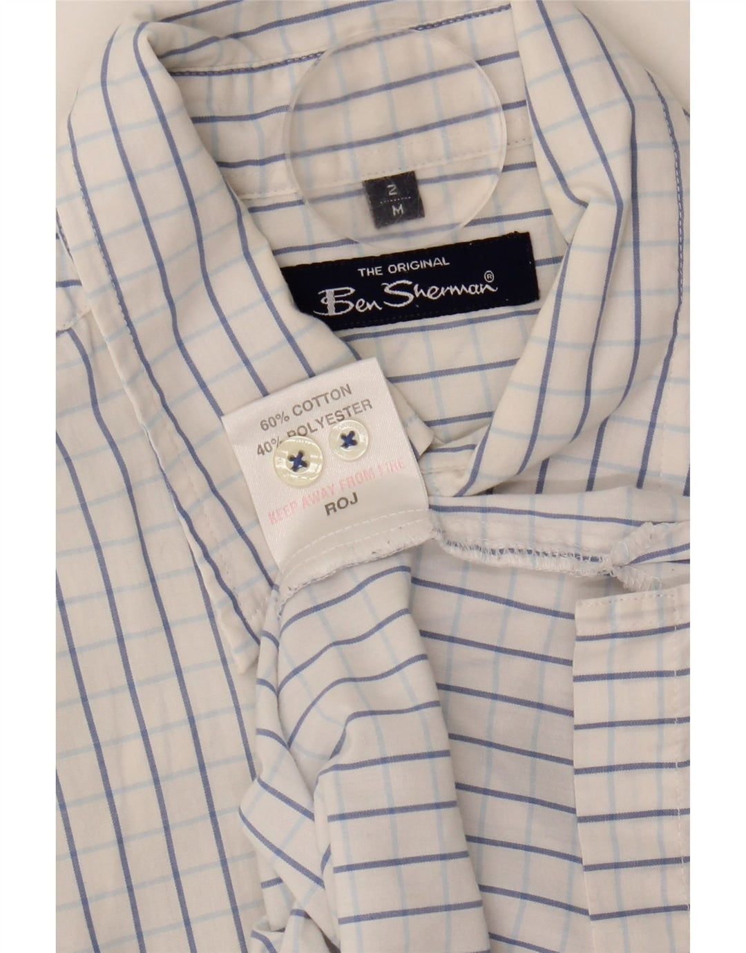 Cămașă cu mânecă scurtă pentru bărbați Ben Sherman, bumbac cu carouri albastru mediu