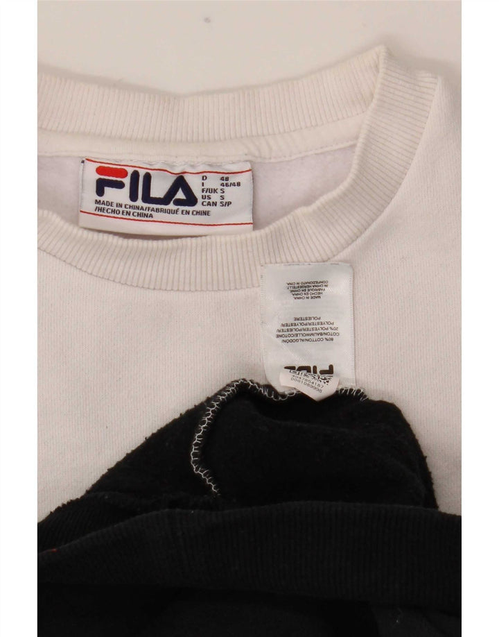 Hanorac cu grafic pentru bărbați Fila Pulover mic, alb, bumbac color bloc