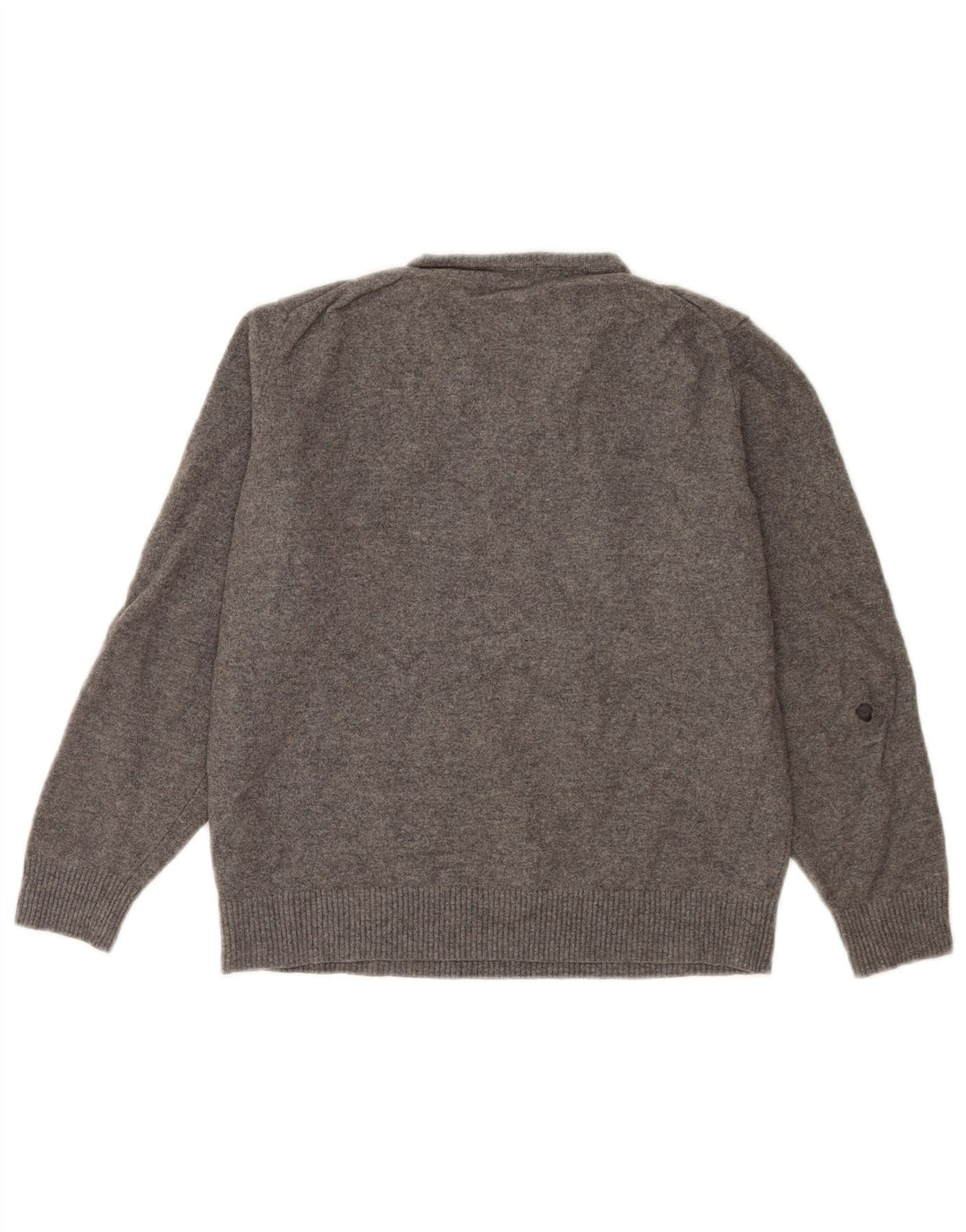 Pulover de damă Massimo Dutti cu decolteu în V, lână mare, gri