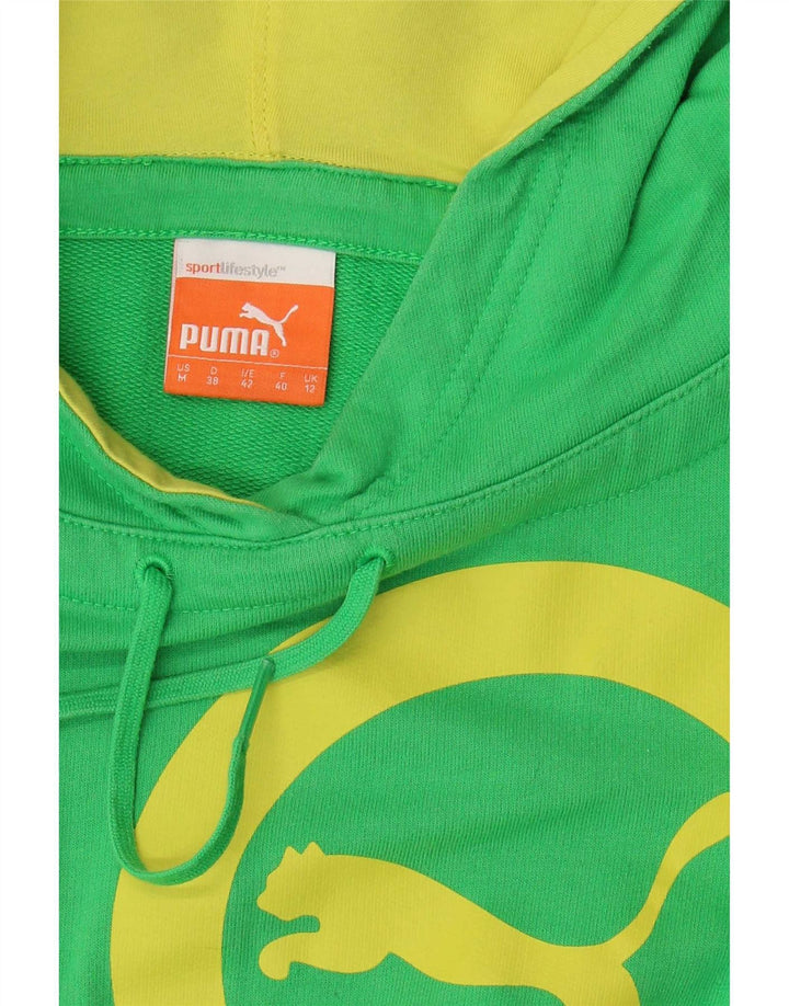 Pulover cu capota cu grafic Puma pentru femei UK 12, verde mediu