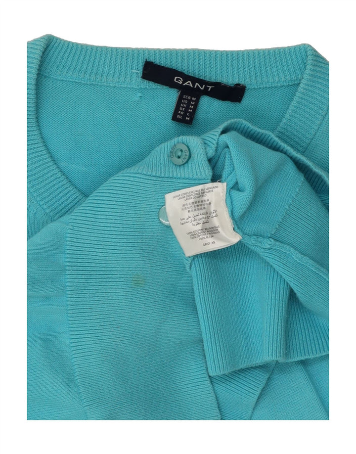 GANT Womens Cardigan Sweater UK 12 Medium Blue Cotton Vintage Gant and Second-Hand Gant from Messina Hembry 