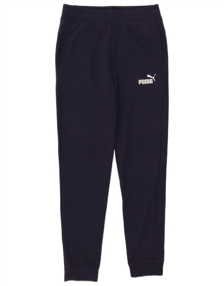 Pantaloni de trening PUMA pentru femei Joggeri UK 14 Bumbac mediu albastru bleumarin