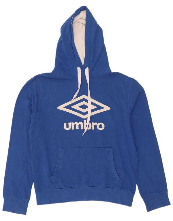 Umbro Pulover supradimensionat cu glugă cu grafic pentru femei UK 10 Bumbac albastru mic