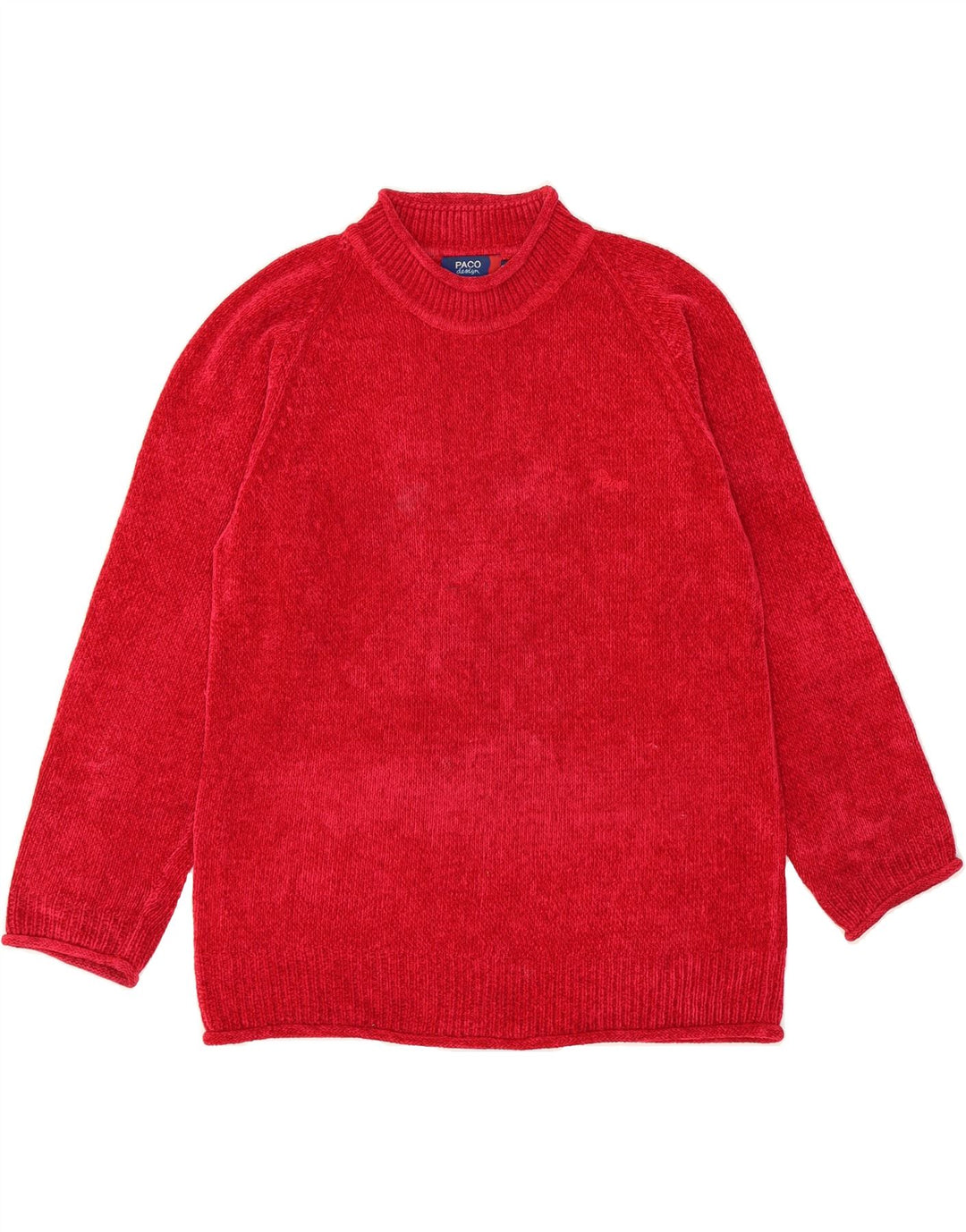 PACO Mens Turtle Neck Jumper Sweater Small Red Viscose Vintage Paco and Second-Hand Paco from Messina Hembry 