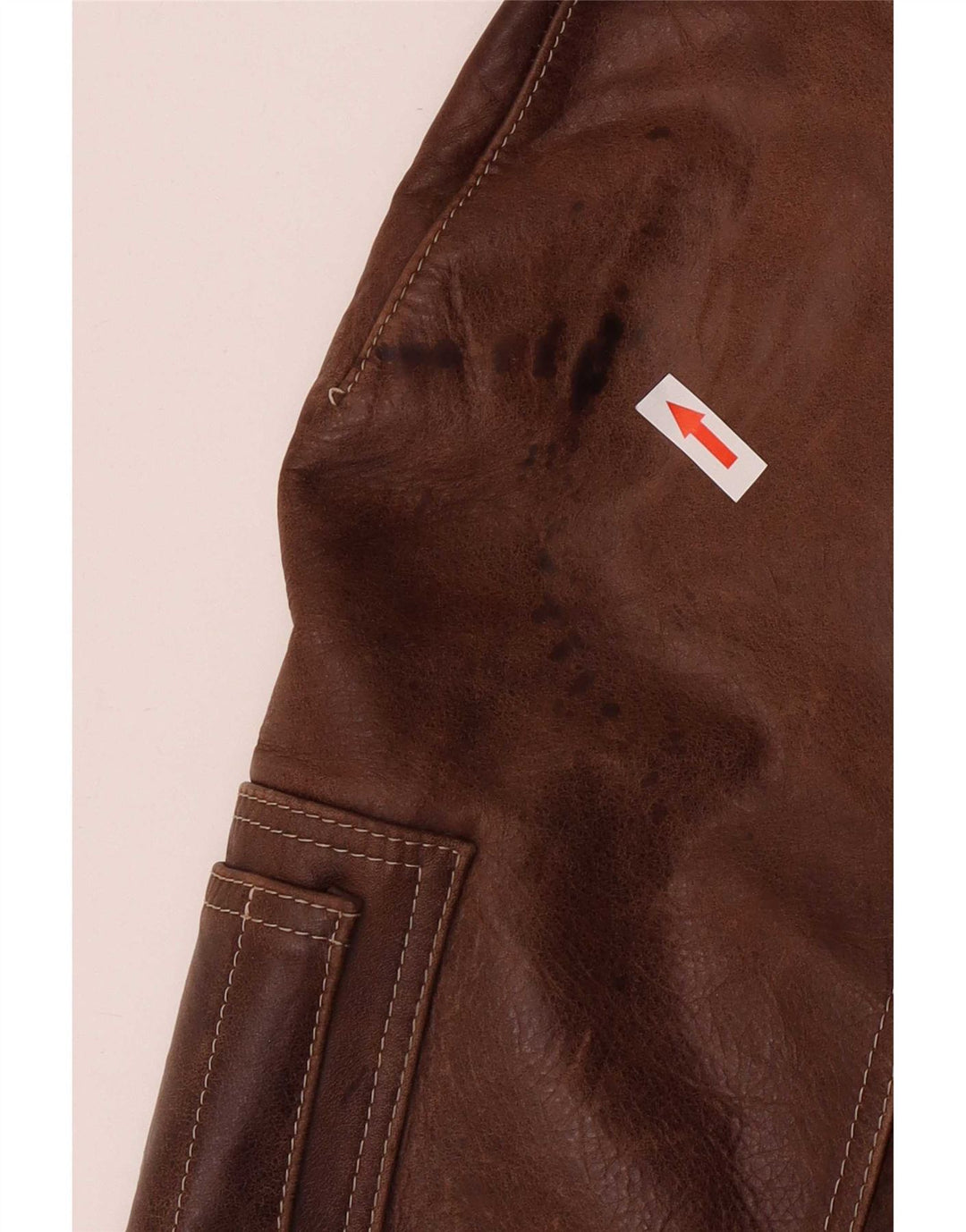 Jachetă Bomber din piele vintage pentru bărbați IT 52 2XL maro