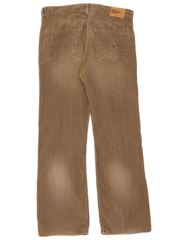 Pantaloni Tommy Hilfiger pentru femei Bootcut din velur L34 L32 bumbac bej