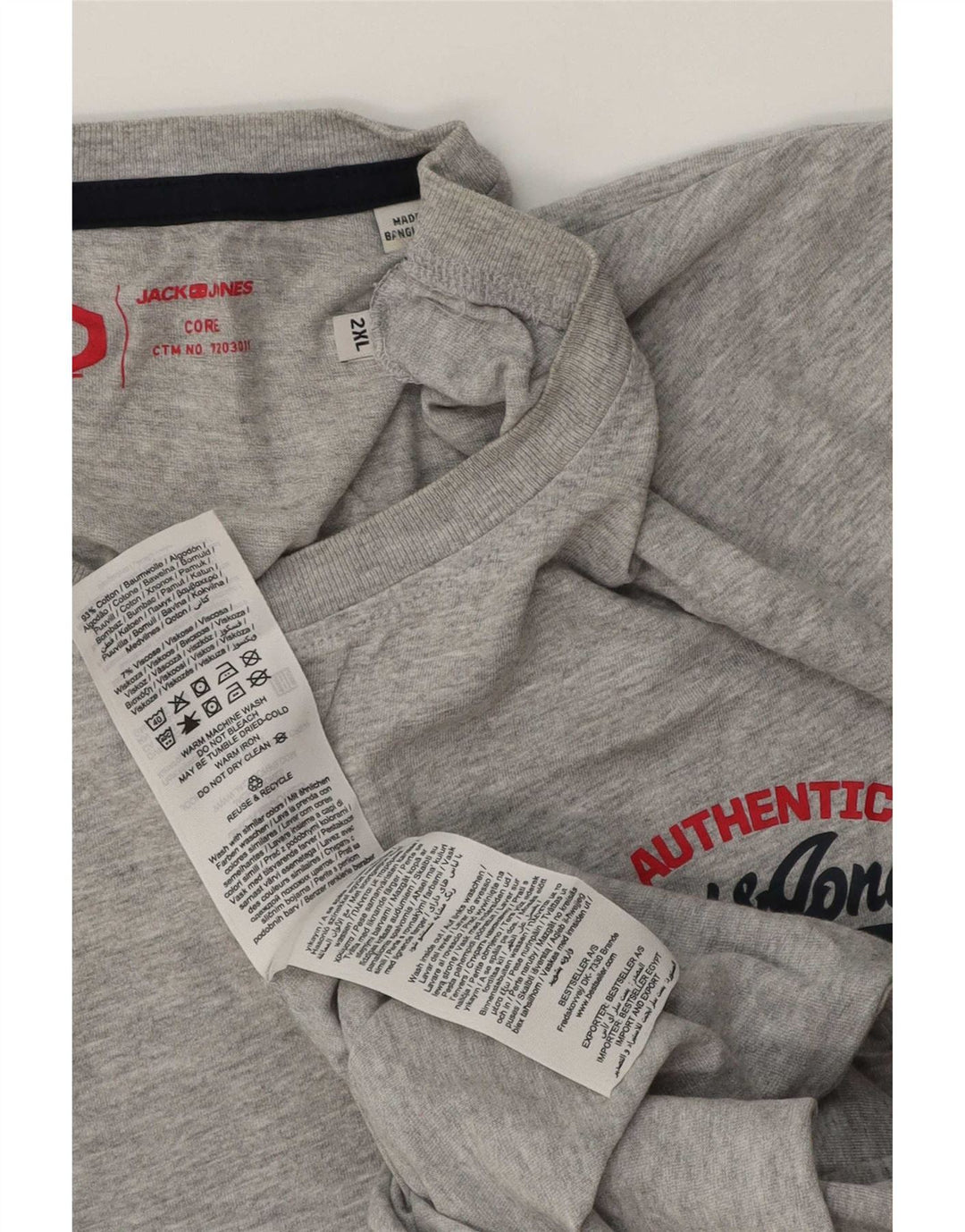 Tricou Jack & Jones pentru bărbați Top 2XL bumbac gri