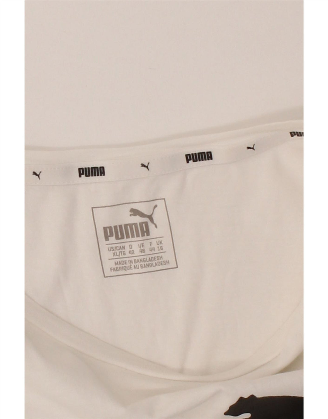 PUMA Womens Graphic T-Shirt Top UK 16 Large White Vintage Puma and Second-Hand Puma from Messina Hembry 