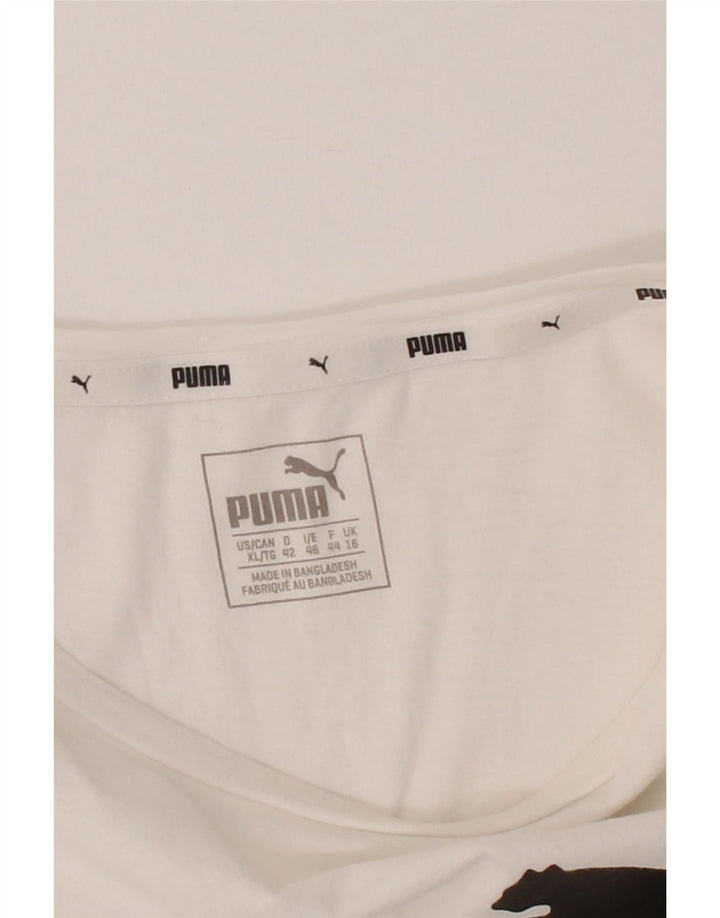 PUMA Womens Graphic T-Shirt Top UK 16 Large White Vintage Puma and Second-Hand Puma from Messina Hembry 