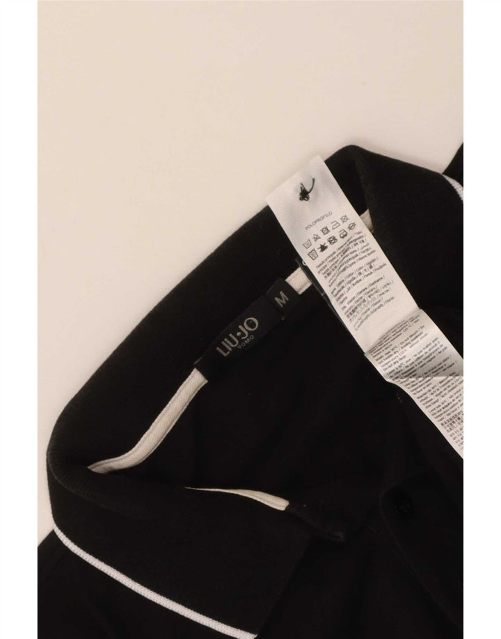 Tricou polo pentru bărbați Liu Jo, bumbac mediu negru