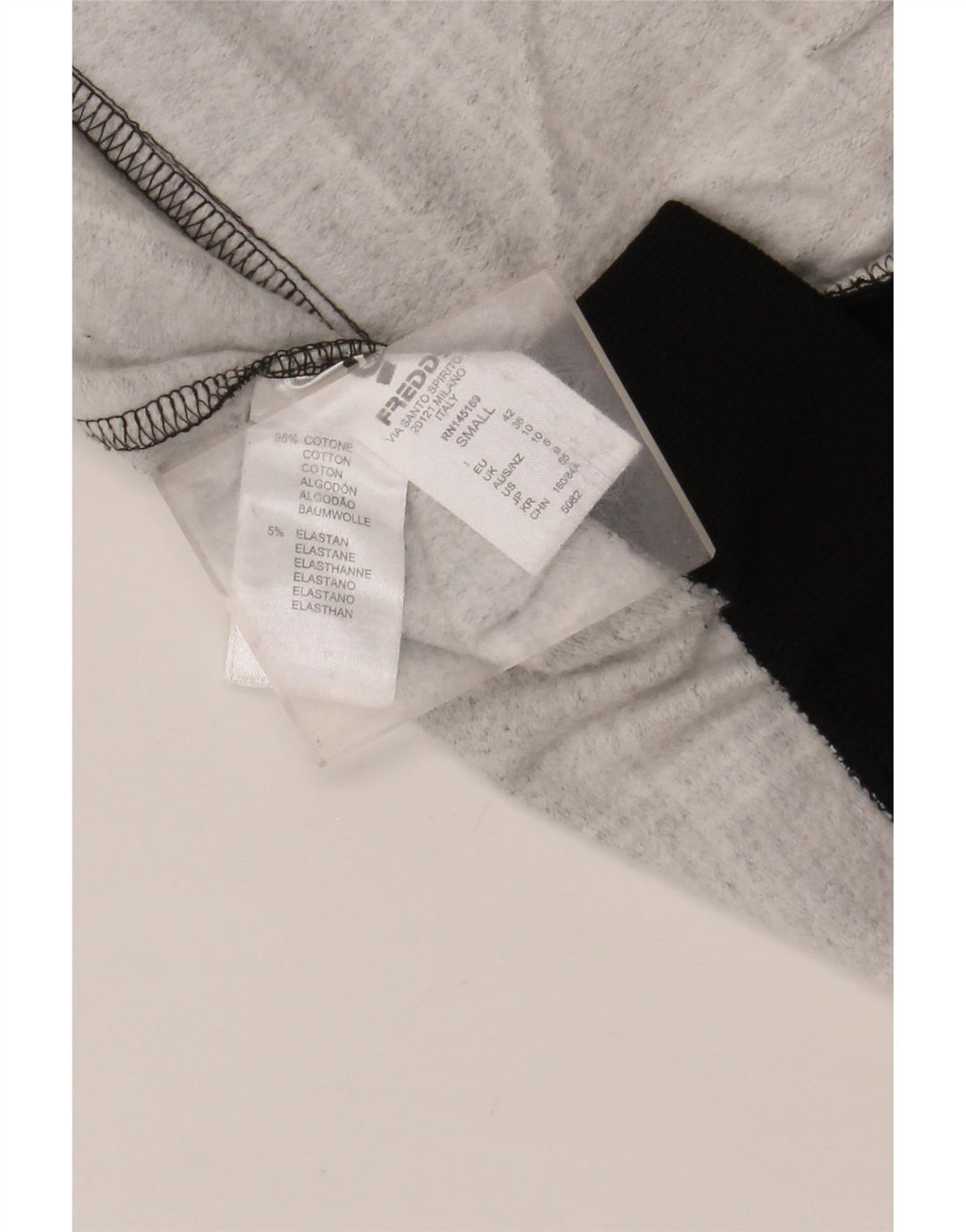 Freddy Pulover cu capota cu fermoar grafic pentru femei UK 10 Bumbac cu carouri gri mic