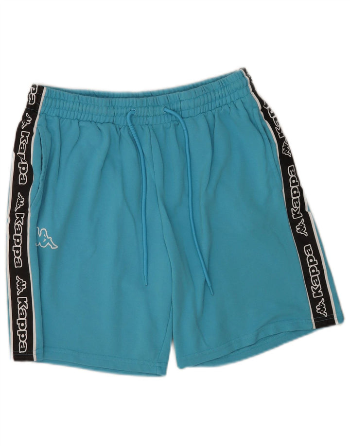 Pantaloni scurți de sport grafic Kappa pentru bărbați, bumbac color block, albastru mediu