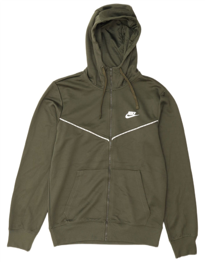 Pulover Nike pentru bărbați, cu fermoar, poliester verde mic
