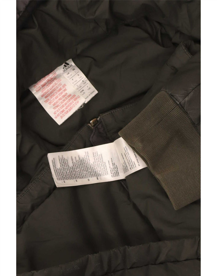 Jachetă căptușită cu glugă Adidas pentru băieți 13-14 ani Kaki Poliester color bloc