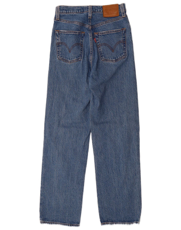 Blugi drepți cu talie înaltă Levi's Ribcage pentru femei L24 L29 Bumbac albastru