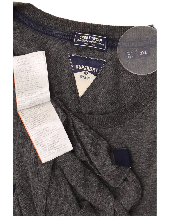 SUPERDRY tricou grafic pentru bărbați Top 3XL bumbac gri