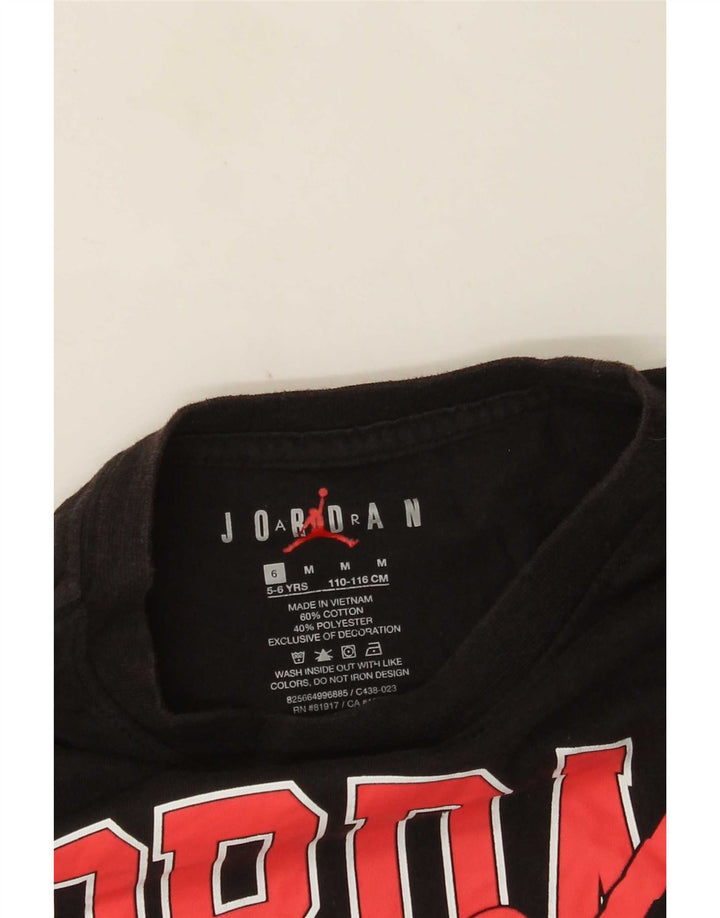 Tricou grafic Jordan pentru băieți Top 5-6 ani Bumbac negru mediu