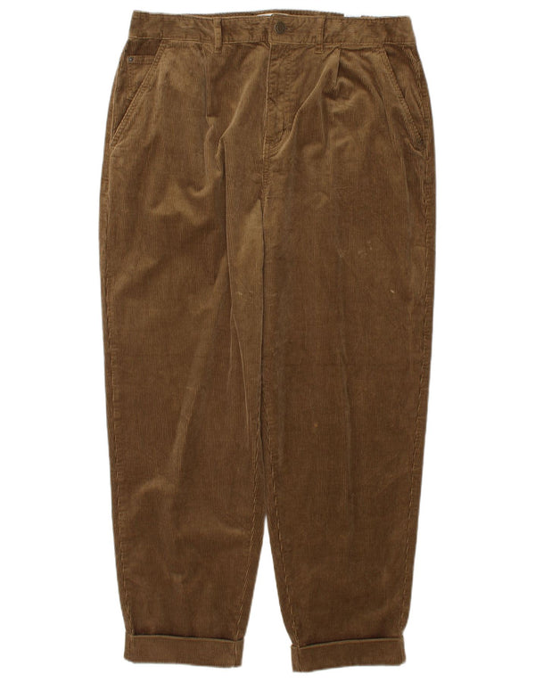 Marks & Spencer Pantaloni din velur cu talie înaltă pentru femei UK 14 Large W32 L27 Bro
