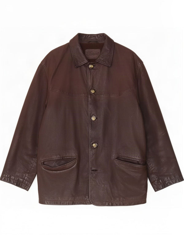 Vintage Mens Leather Jacket UK 44 2XL Brown