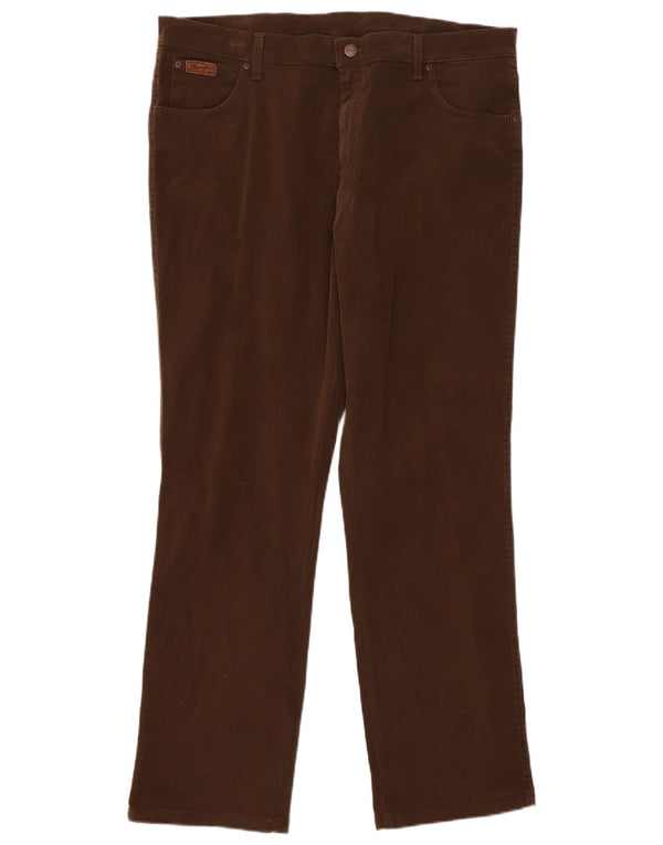 Wrangler Mens Texas Stretch Straight Casual Trousers W40 L34 Khaki Cotton