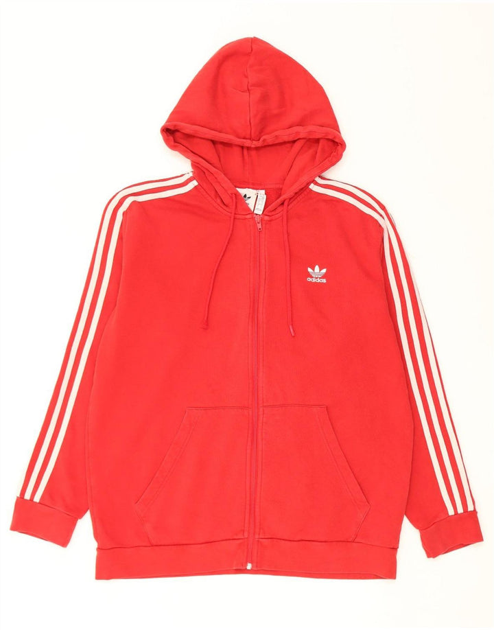 Pulover Adidas pentru bărbați, cu fermoar, bumbac mare, roșu