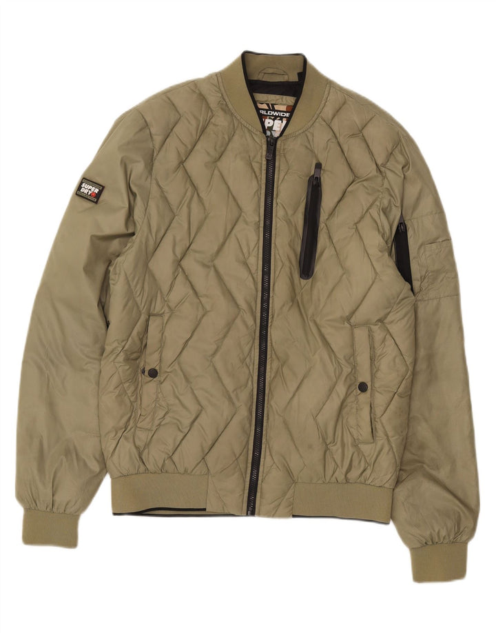 Jachetă căptușită pentru bărbați Superdry UK 40, nailon mare kaki