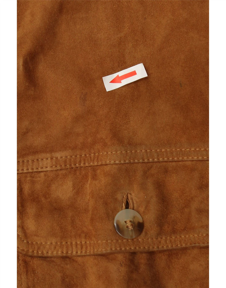 Jachetă bomber din piele întoarsă pentru bărbați, vintage, Marea Britanie 42 XL Maro