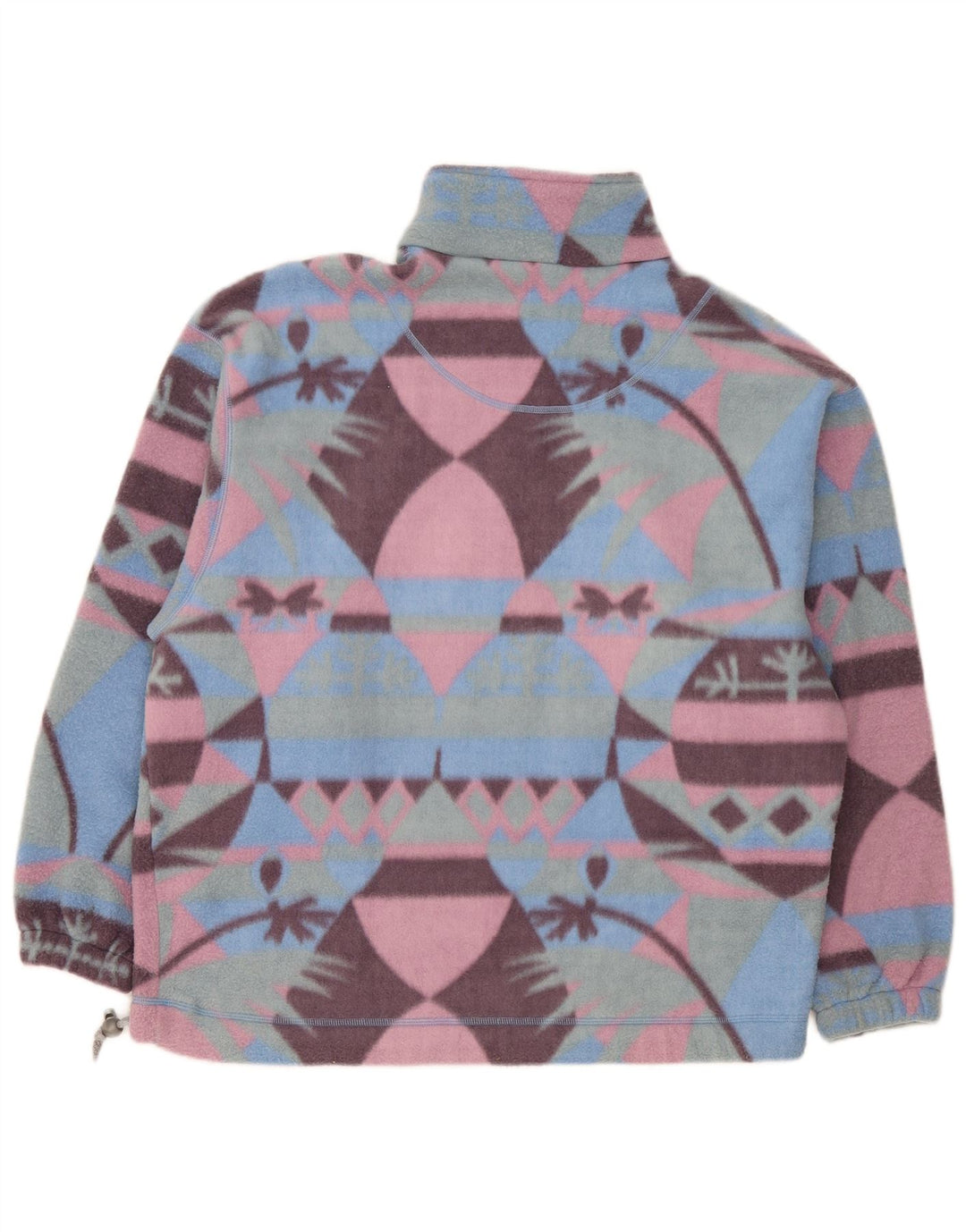 Pulover vintage pentru bărbați, cu fermoar și gât, din lână, mare, multicolor, Fair Isle