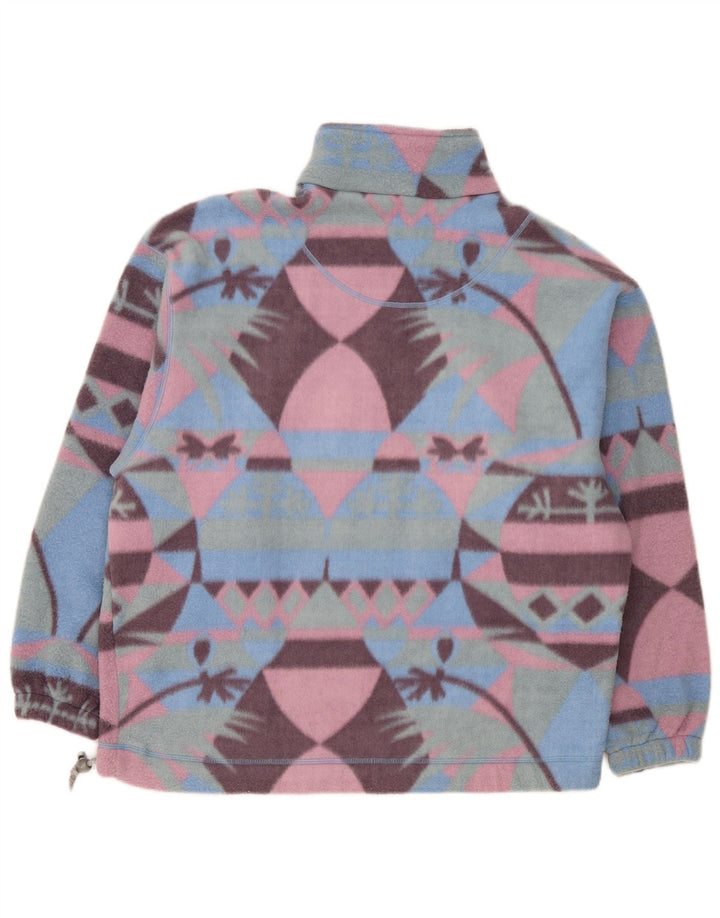 Pulover vintage pentru bărbați, cu fermoar și gât, din lână, mare, multicolor, Fair Isle