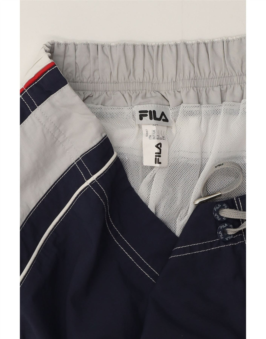 Pantaloni scurți de înot cu grafică Fila pentru bărbați, 2XL, albastru bleumarin, poliester color bloc