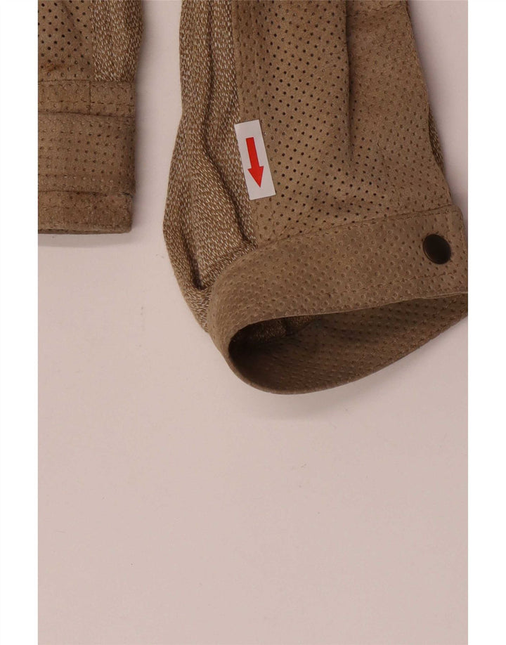 Breco's Mens Bomber Jacket IT 50 Large Brown Linen