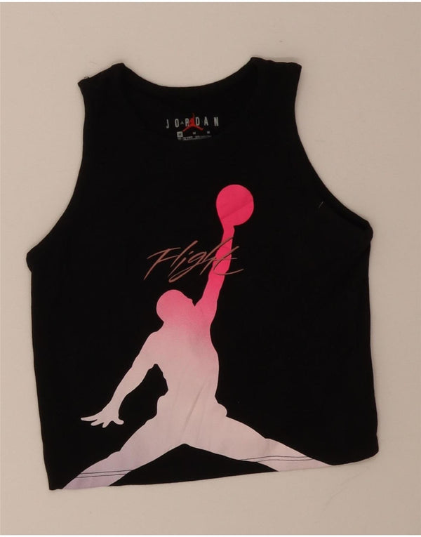 Vestă NIKE pentru fete Crop Graphic Top 10-11 ani mediu negru