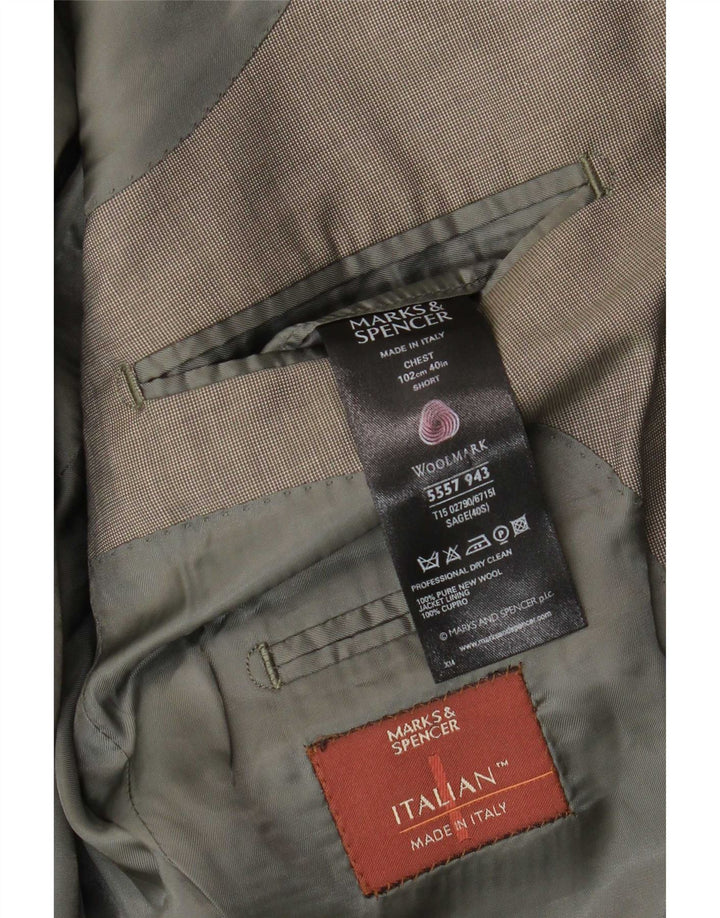 Sacou Marks & Spencer pentru bărbați, cu 3 nasturi, UK 40 Medium Khaki Lână nouă