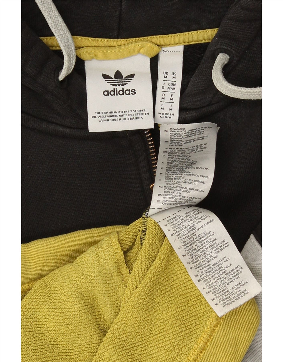Pulover cu capotă cu fermoar și grafic Adidas pentru bărbați, mediu multicolor
