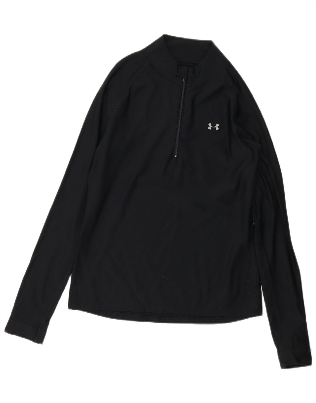 Top de trening UNDER ARMOUR pentru femei, cu fermoar și gât, cu pulover, UK 10, negru