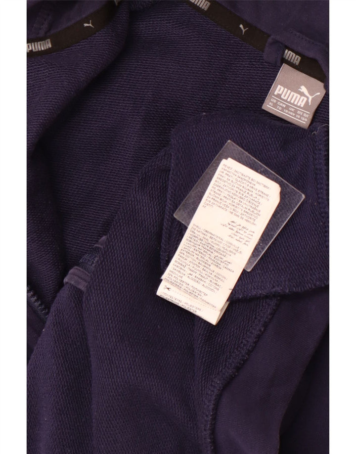 Pulover PUMA Graphic Zip Hoodie pentru băieți 13-14 ani, bumbac bleumarin