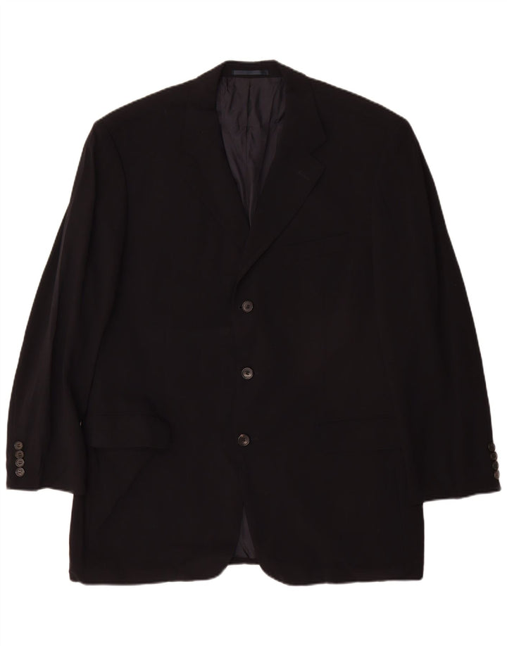 Blazer pentru bărbați Hugo Boss cu 3 nasturi EU 54 2XL Lână virgină bleumarin