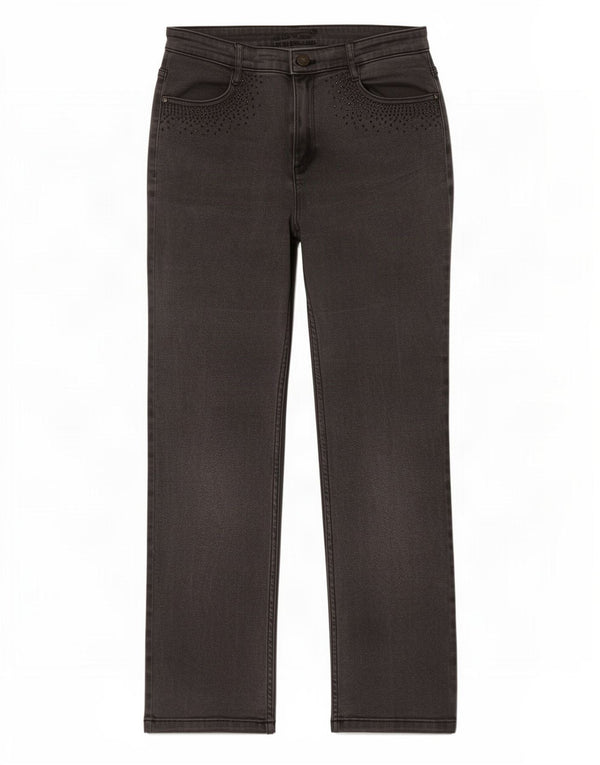 Blugi drepti pentru femei Marks & Spencer UK 12 Medium W30 L29 bumbac gri