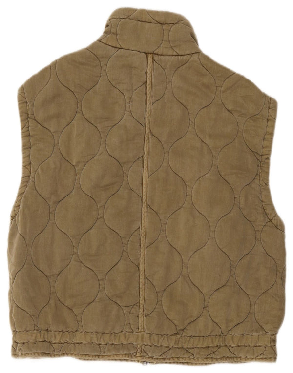 Gilet supradimensionat matlasat pentru femei Zara UK 6 XS Kaki Poliester