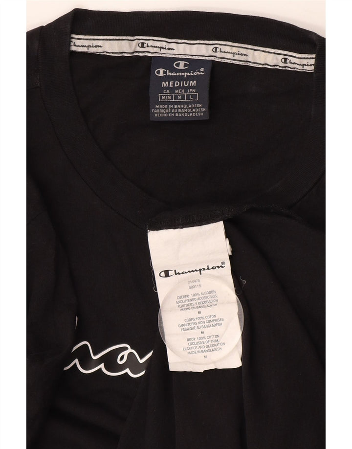 Tricou grafic Champion pentru bărbați Top mediu din bumbac negru