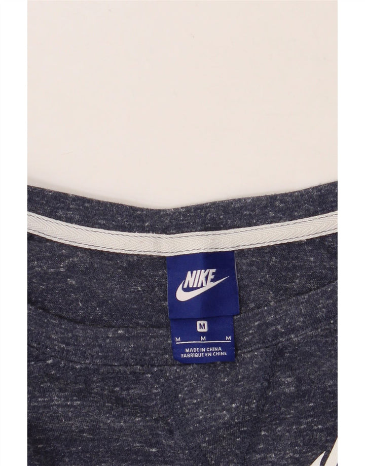 NIKE Womens Graphic Sweatshirt Jumper UK 14 Medium Navy Blue Flecked Vintage Nike and Second-Hand Nike from Messina Hembry 