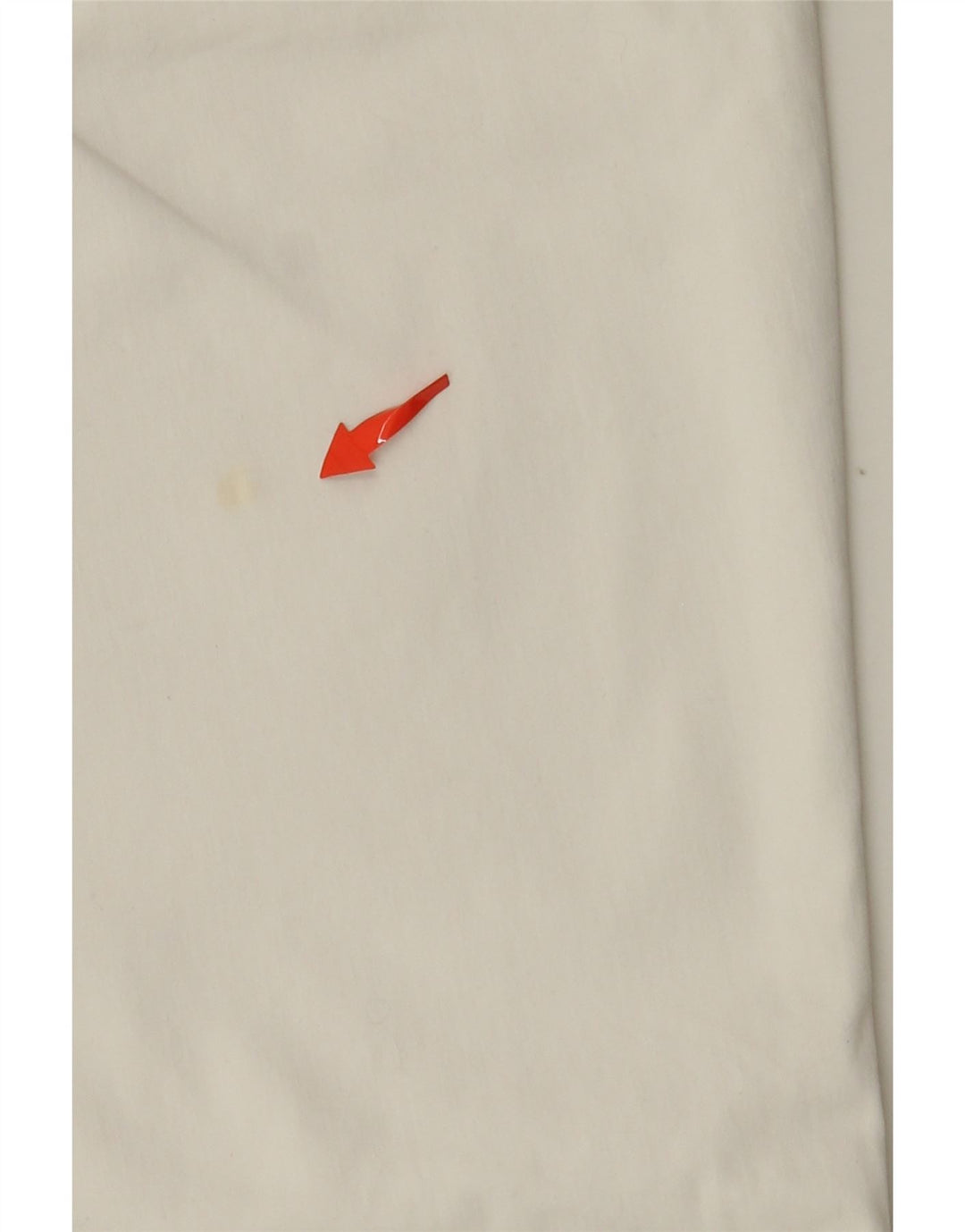 Pantaloni tăiați drept pentru femei GUESS L29 L23 bumbac alb