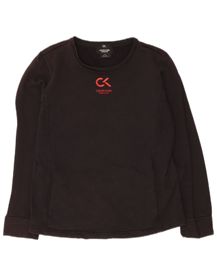 Top pentru femei Calvin Klein cu mânecă lungă UK 14, mare, negru, bumbac