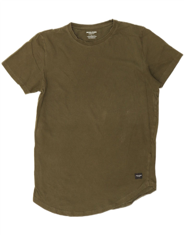 Tricou Jack & Jones Lash pentru bărbați Top mare din bumbac kaki