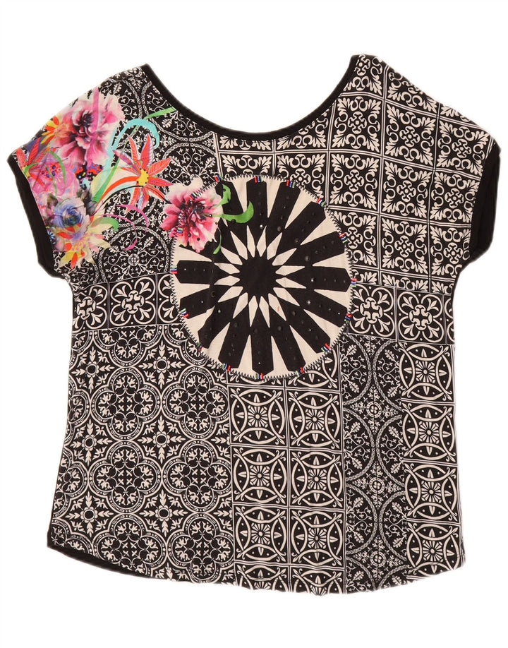 DESIGUAL Tricou grafic pentru femei Top UK 14 Medium Black Floral