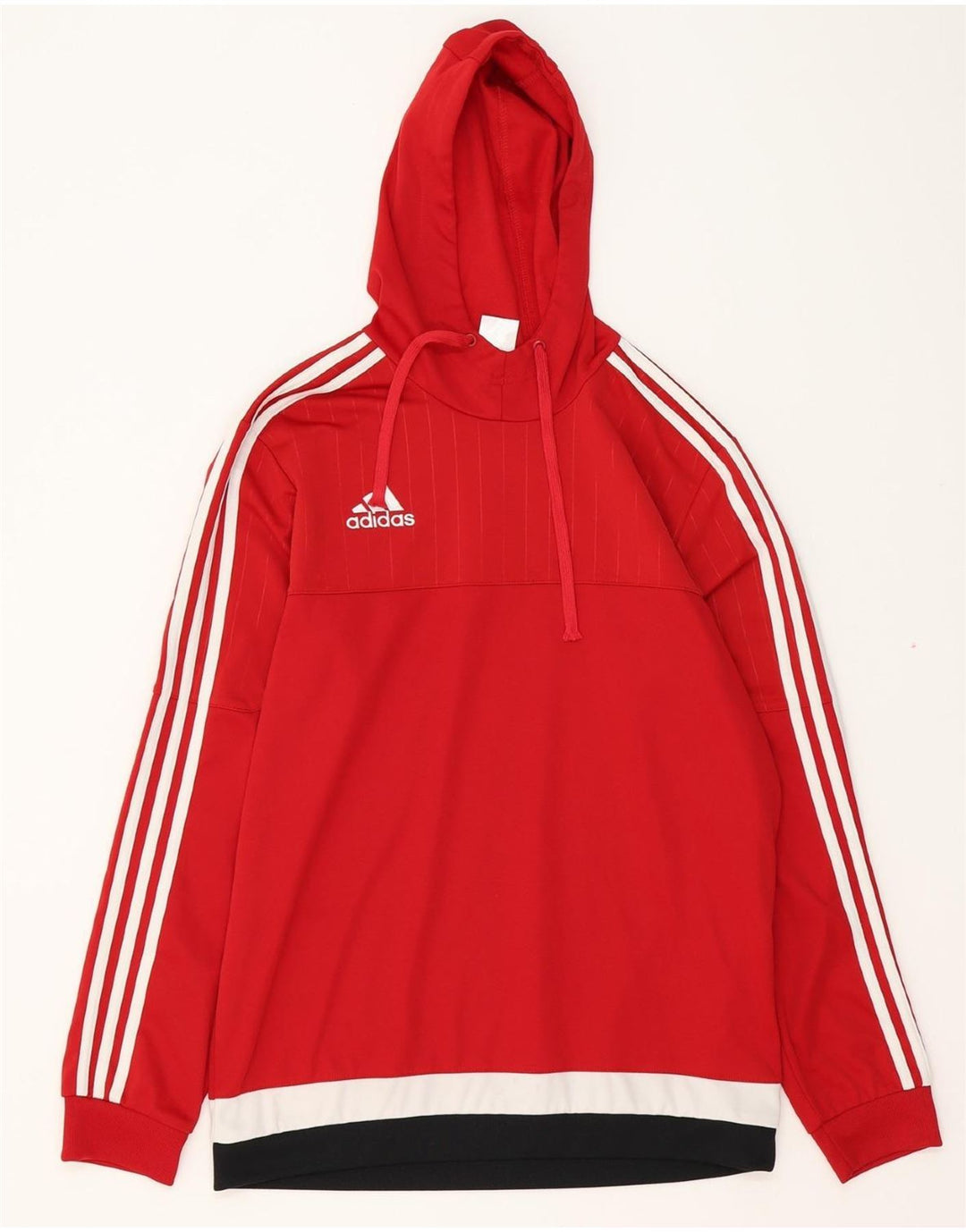 ADIDAS Mens Hoodie Jumper Medium Red Polyester