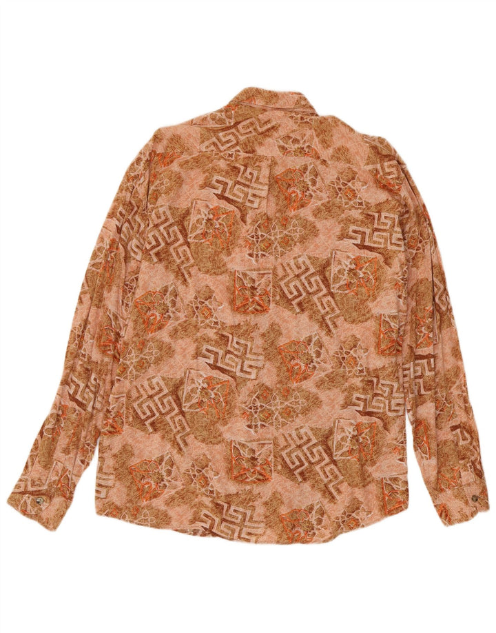 Cămașă Vintage Bărbați XL Maro Geometric