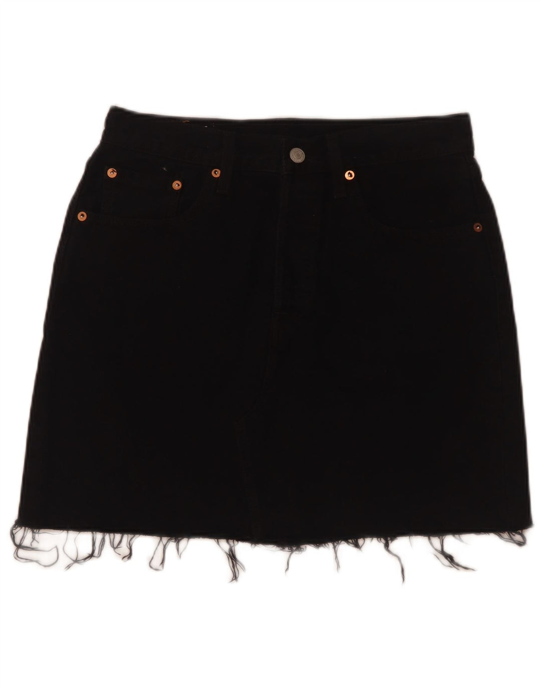 Fusta de blugi pentru femei Levi's W28 bumbac negru mediu